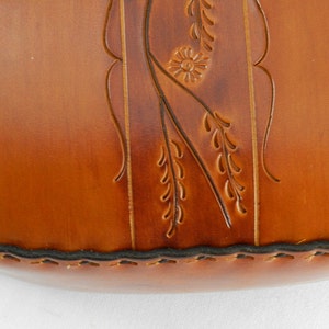 Handmade Latigo Leather Shoulder Bag Hand-dyed, hand tooled, hand-stitched Solid Brass hardware with magnetic clasp image 4