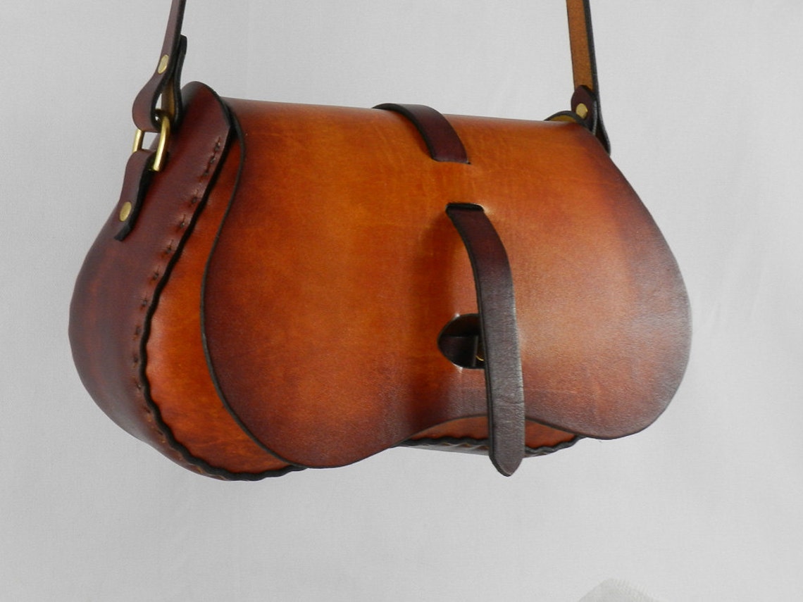 Latigo Leather Crossbody / Shoulder Bag Handdyed Etsy