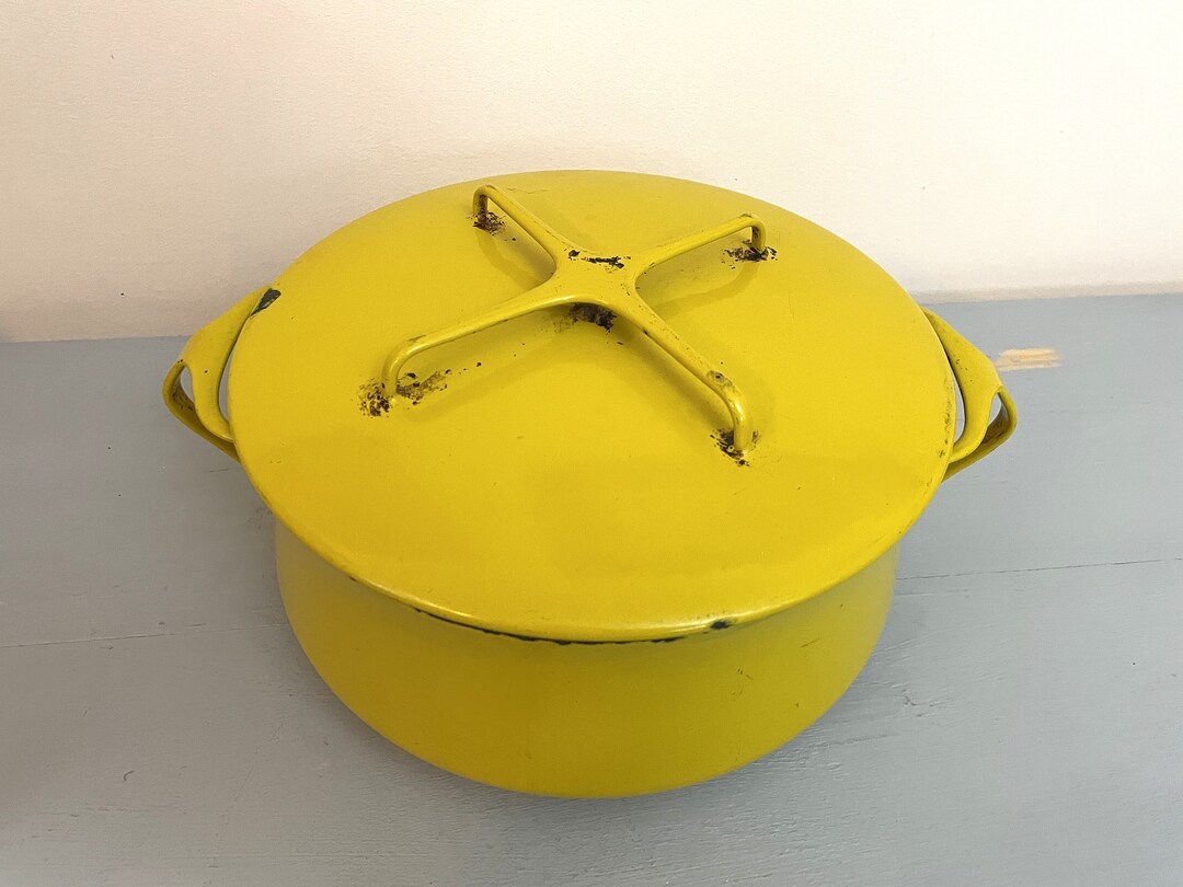 Dansk Kobenstyle Dutch Oven Mustard Yellow 4 Qt With Lid Vintage 1960s