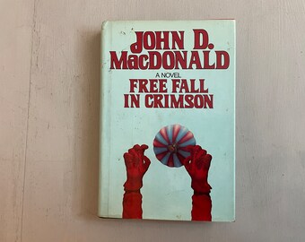 Free Fall in Crimson John D MacDonald Harper Row Vintage 1980s Hardcover Book