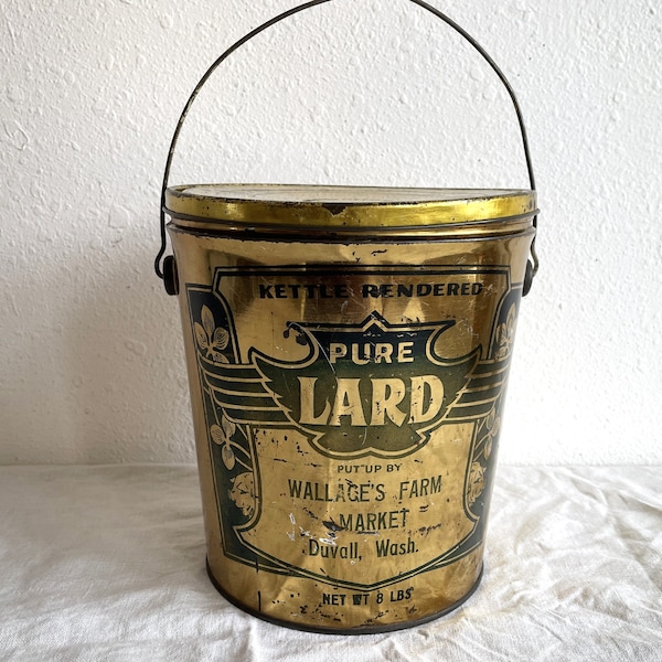 Vintage Lard Tin Etsy
