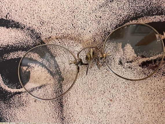 Antique Pince-Nez Gold Wire Frame Edwardian Spect… - image 1