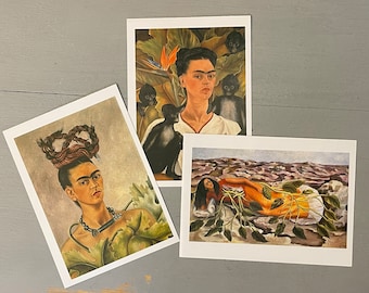 Frida Kahlo Postcards LOT of 3 Vintage 1980s Stationery