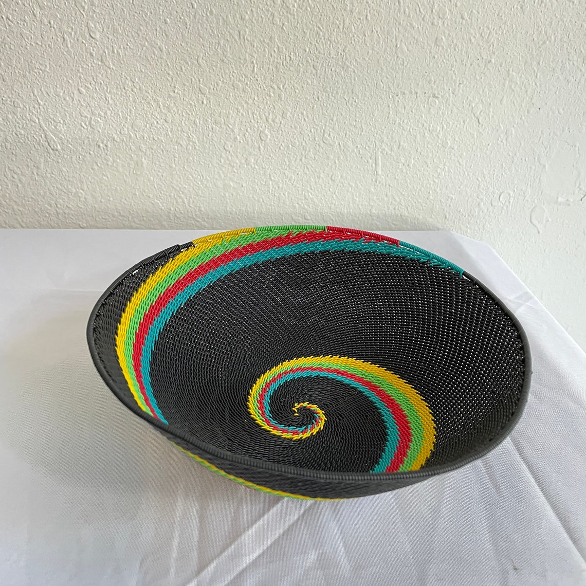 Rainbow Basket Handmade With Thick Quality Recycled