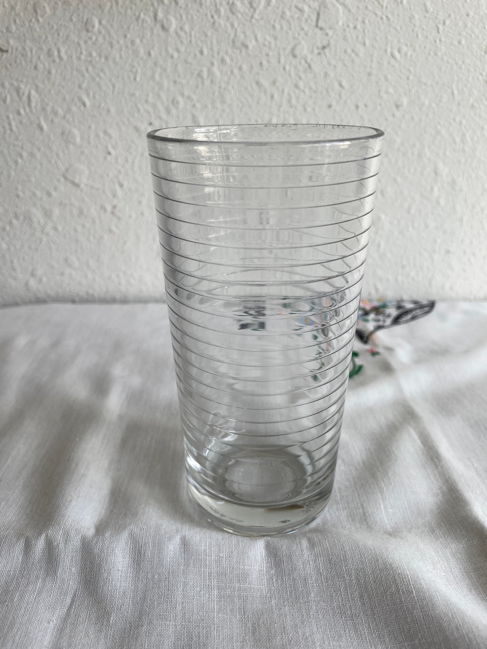 Pasabahce Doro Clear Striped Drinking Glass Vintage 1980s Etsy
