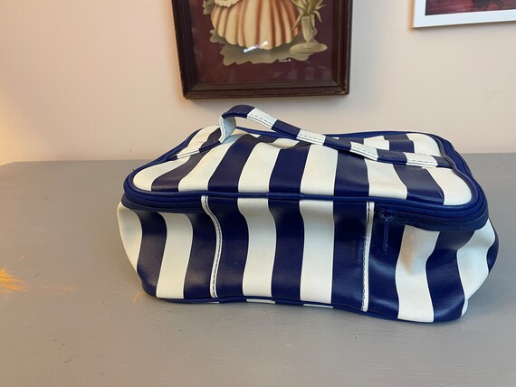 Blue + White Striped Sturdy Zippered Cosmetic Cas… - image 10