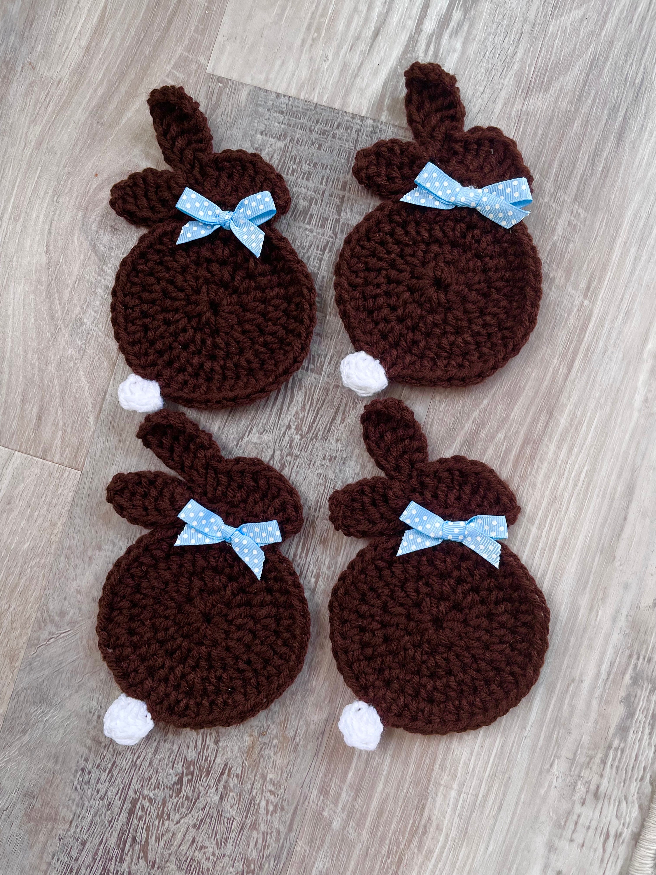 Farmhouse Chocolate Easter Bunny Coasters, Set of Four - Etsy