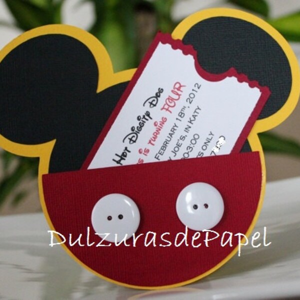 Mickey Mouse Invitation -Mickey Mouse Invites, Mickey Mouse Party, Mickey Mouse Party Invitations, Mickey Mouse