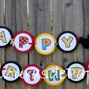Mickey Mouse - Happy Birthday Banner, Mickey Mouse Banner,  Mickey Mouse Party, Mickey Mouse Party Decor, Mickey Mouse