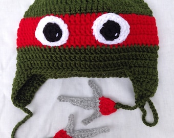 TMNT Crochet Hat, Ninja Turtle Costume, Toddler & Child