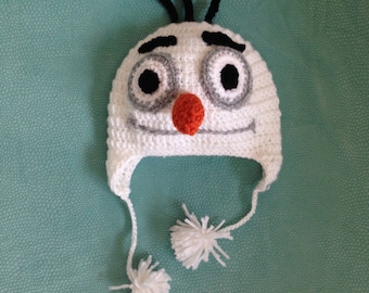 Crochet Disney Olaf Hat, Kids Snowman Hat, Frozen Birthday