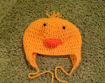 Crochet Duck Hat, Baby Toddler Animal Hat