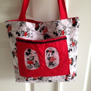 Inspire Mickey Mouse and Minnie Mouse Tote Bag, Toddler Bags, Travel Bag, Dance Bag, Mickey Mouse, Handmade Bags, School Bags, Unique Bags