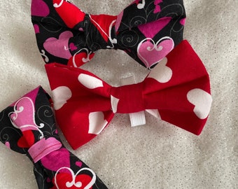 Pet Bow Tie or Necktie, Adjustable Dog Collar Attachment