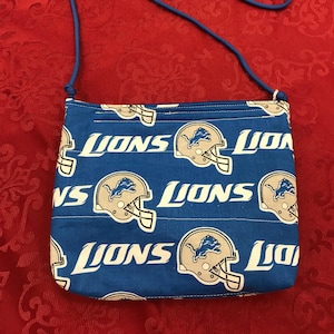Detroit lions, Crossover Purse, Sports Bag, Football, Stadium Bag, Blue bag, Purse, Inspired NFL Purses, NFL Print Bags