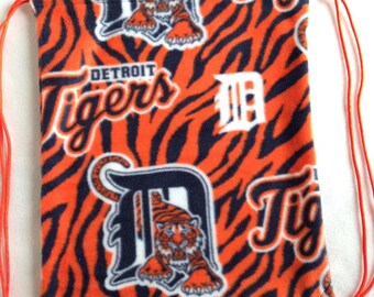 Detroit Tigers Fleece Drawstring Backpack, Baseball Gym Bag