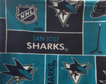 San Jose Sharks Drawstring Bag, NHL Hockey, Fleece Helmet Bag