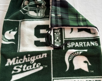 Handmade MSU Fleece Drawstring Bag with Matching Scarf