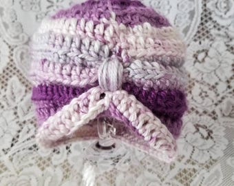 Crochet Baby Turban Hat, Handmade Girl's Knotted Beanie