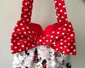 Disney Inspired Handmade Toto bag, Mickey and Minnie Mouse Purse, Handmade Purse, Women and Men Accessories, Shoulder Bag, Disney Gifts