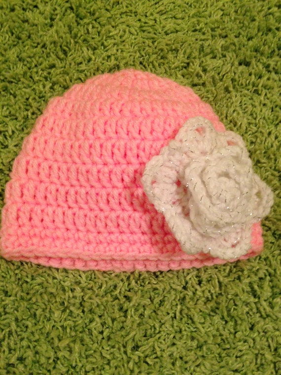 Pink Crochet Flower Hats, Crochet Beanie, Pink Baby Hats, Handmade Baby  Hats, Toddler Hats, Winter Hats, Easter Hats, Valentine's gift