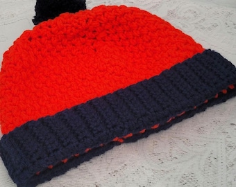 Crochet Detroit Tigers inspired Beanie, Sports Hats, Adult and Child Sizes Beanie, Spring Hats, Unisex Hats. Choice of Color Beanie Hat