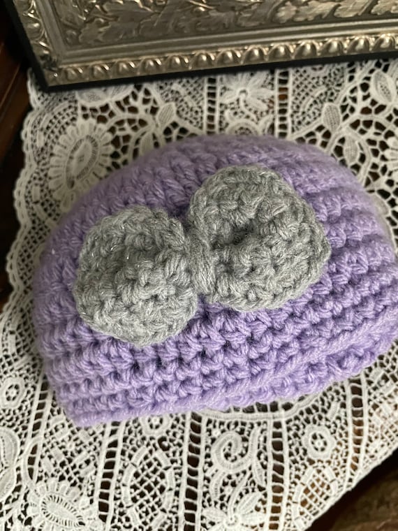 Crochet Baby Beanie With Bow, Handmade Baby Hats - Etsy