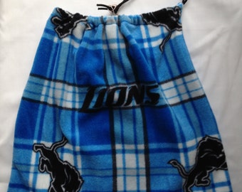 Detroit Lions Fleece Drawstring Bag, Sports Gym Sack