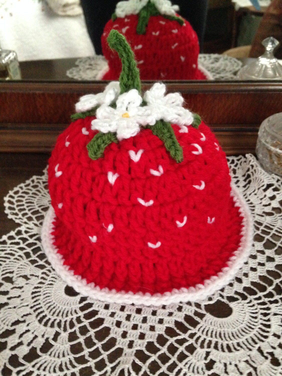 Strawberry Hat, Baby Beanie, Girl's Crochet Hat, Toddler Hat, Baby Crochet Hat, Fruit Hat,Kid's