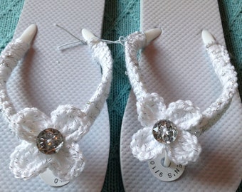 White Flip Flops, Crochet Flip Flops, Handmade Flip Flops, Flower Flip Flops, Bridal Shoes, Beach Flip Flops, Flip Flops, Pool Flip Flops