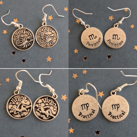 Zodiac Earrings Etsy