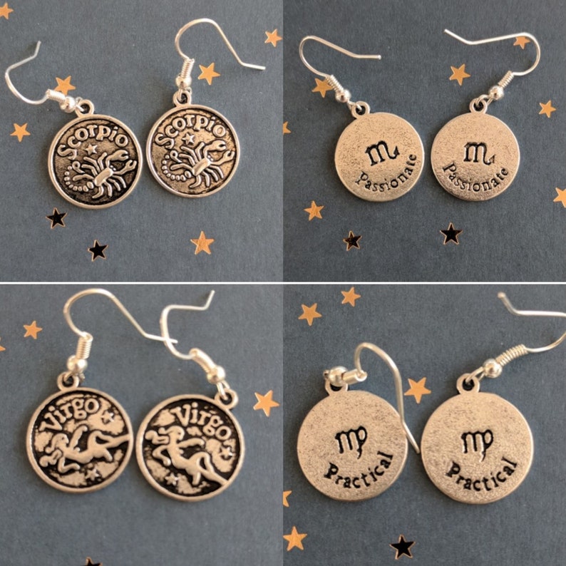 Zodiac Earrings Etsy