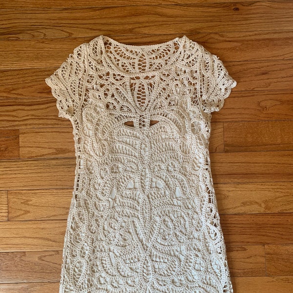 Cream Crochet Dress