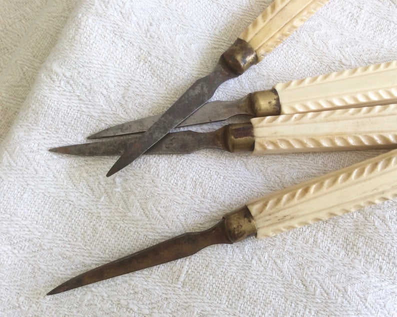 Antique Bone Handle Nut Picks Victorian Nut Picks set of 4 Etsy