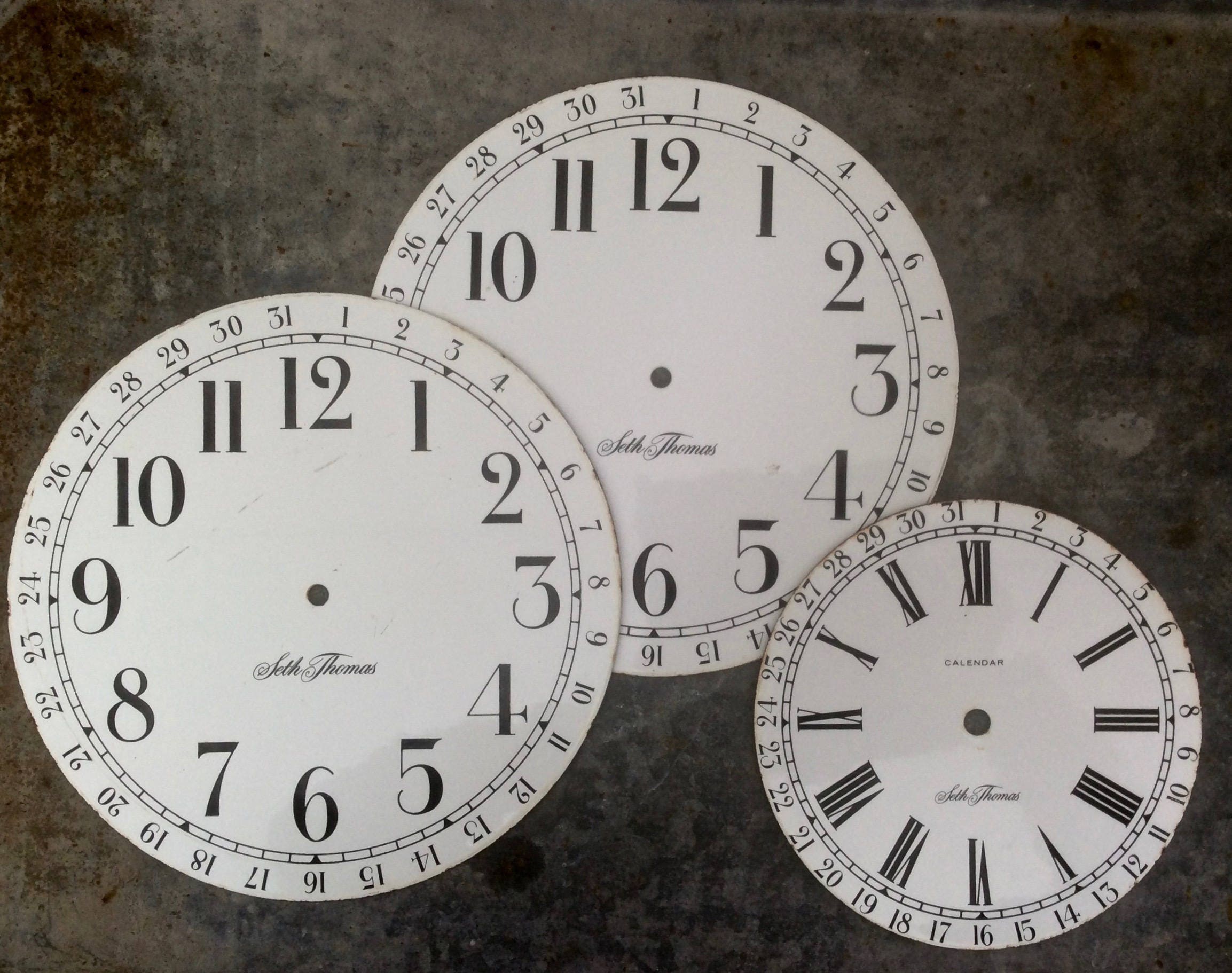 Vintage Porcelain Clock Face White and Black Clock Dial 3 Etsy