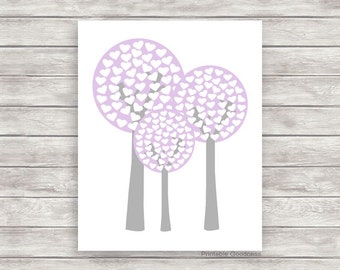 Lilac Nursery, Printable Kids Art, Purple Nursery Décor, Baby Girl Room Décor, Nursery Wall Décor, Playroom Wall Art, First Baby Gift