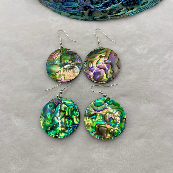 Stunning AAA  Abalone Disk earrings