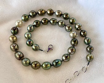 Rainbow of colors Tahitian Pearl Necklace