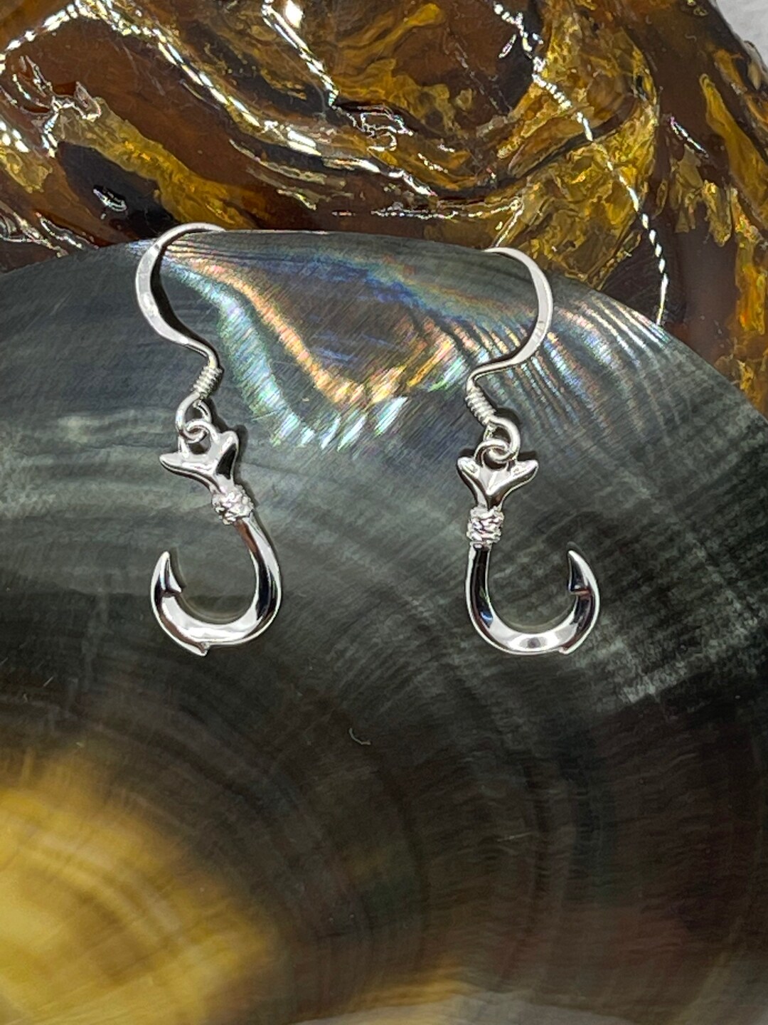 Sterling Silver Fish Hook Earrings - Etsy UK