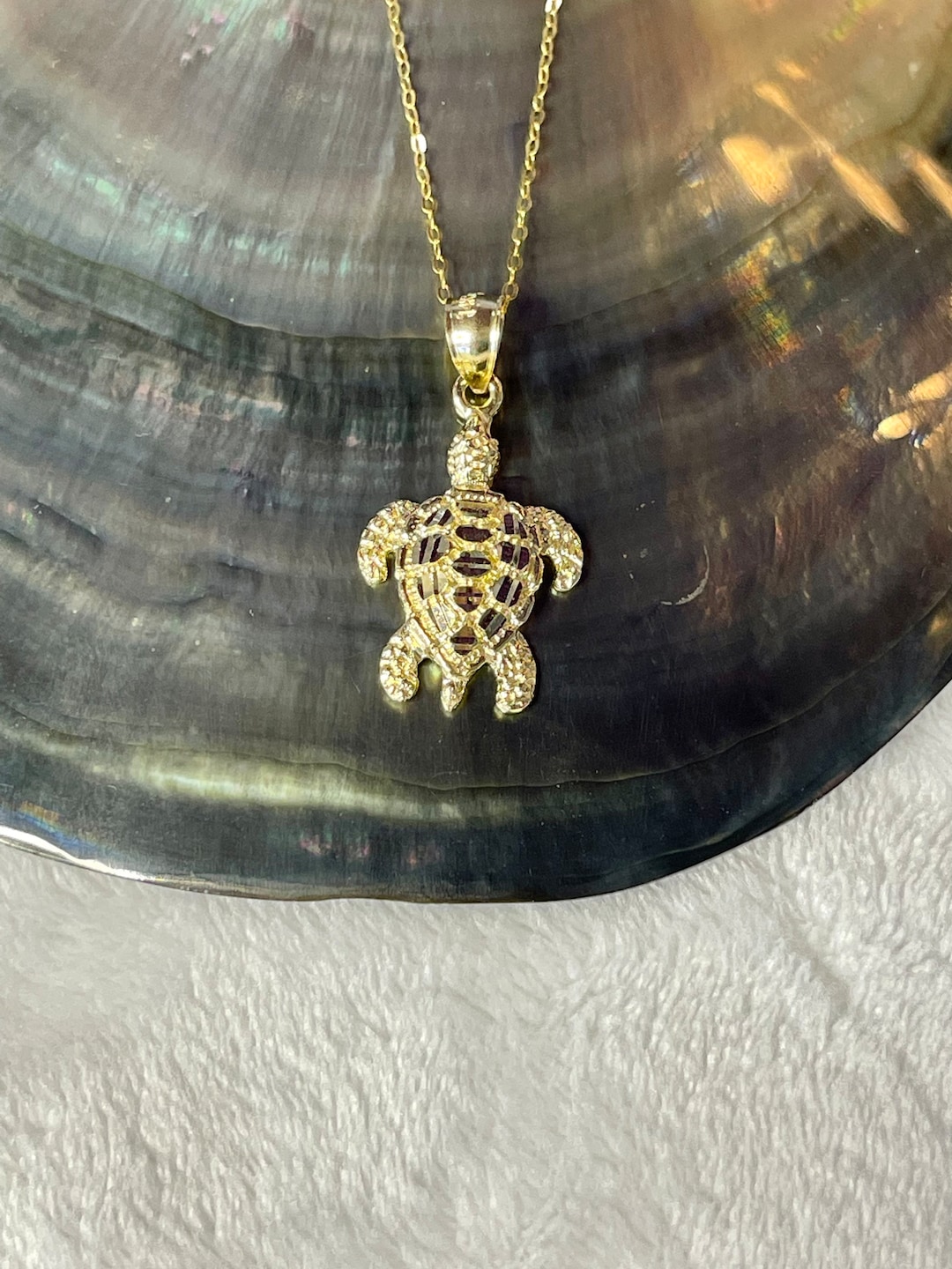 Golden Turtle Honu. 14K Solid Gold Turtle Pendant Necklace Etsy