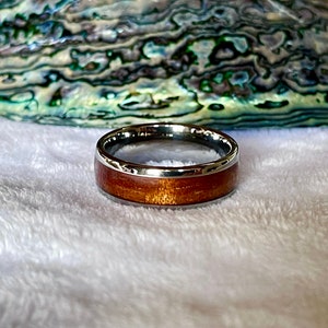 Koa Wood ring in Tungsten