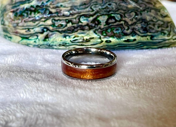 Koa Wood ring in Tungsten