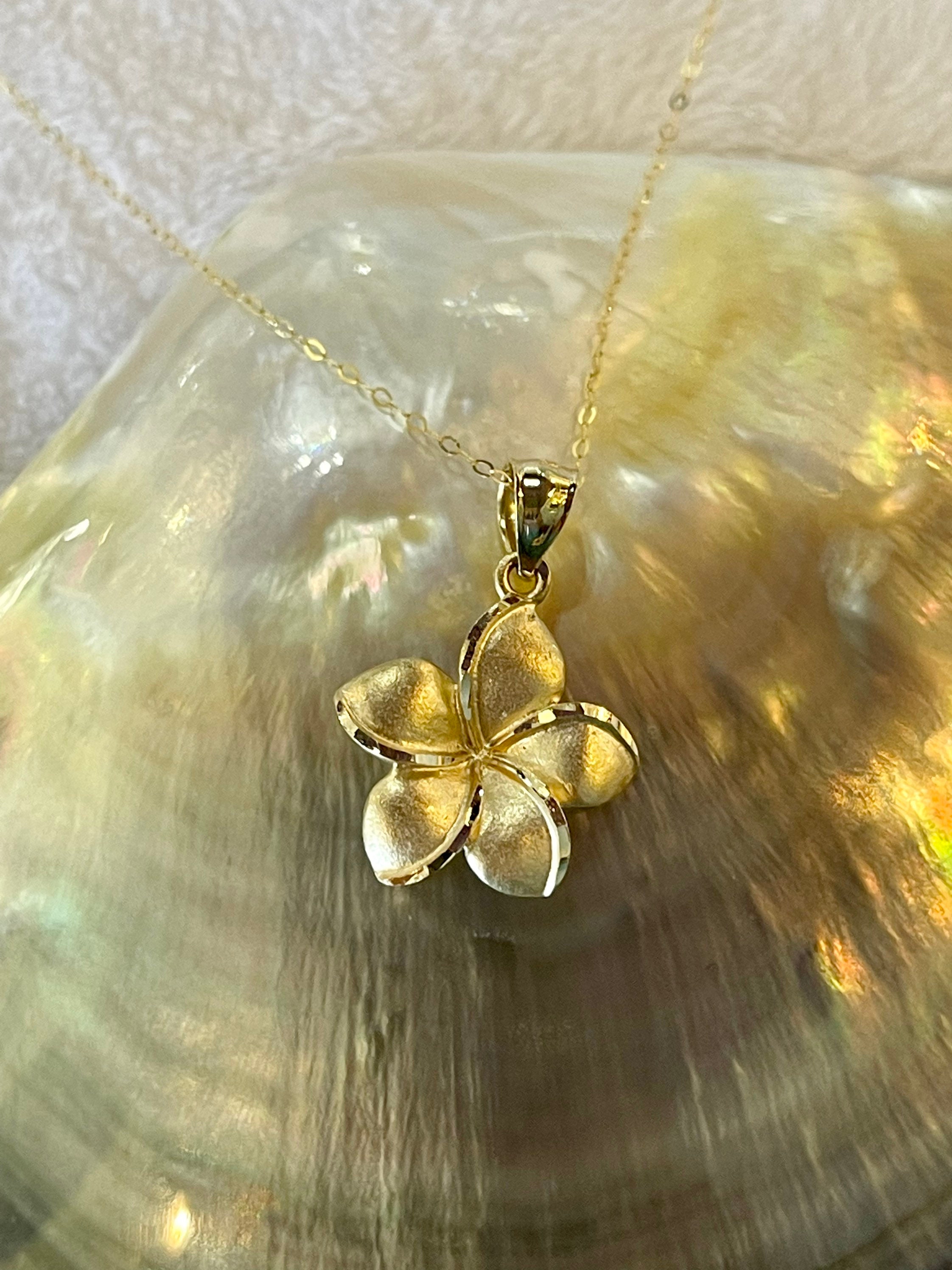 Plumeria pendant best sale necklace