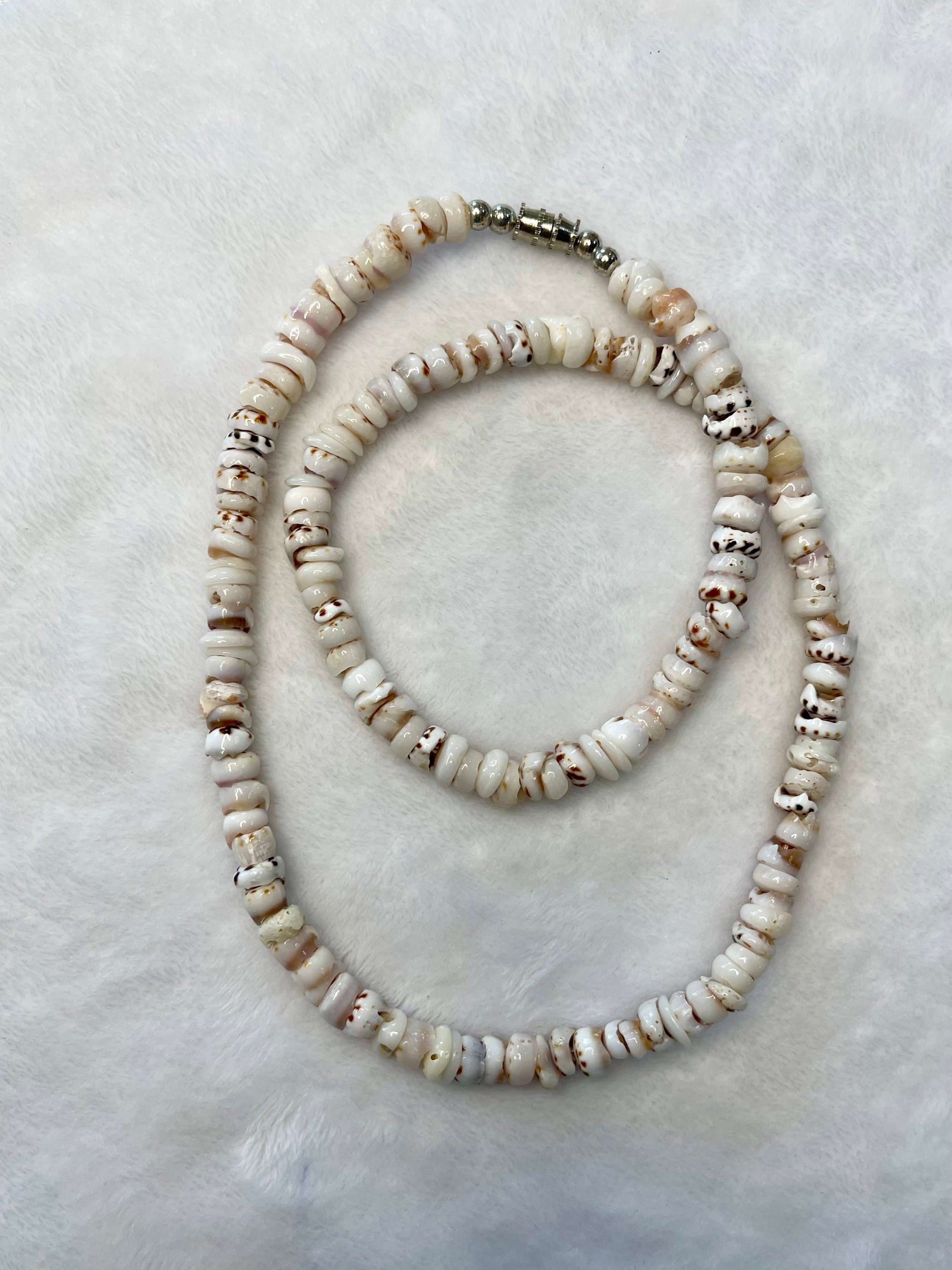 Handmade White Puka Shell Necklace Set for Summer – The Puka Shell Store