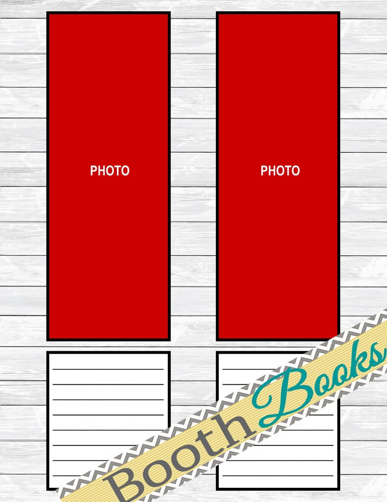 RED RUSTIC wood Photo Booth Guest Book Scrapbook Page DOWNLOAD 8 12x11