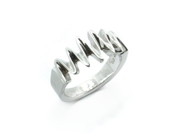 Sound Wave ring, Silver 925 ring, music ring