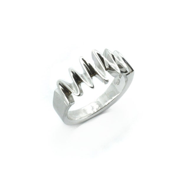 Sound Wave ring, Silver 925 ring, music ring