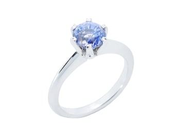 Jana ring, colour change ceylon sapphire and diamond ring, white gold ring,  18k white gold engagement ring