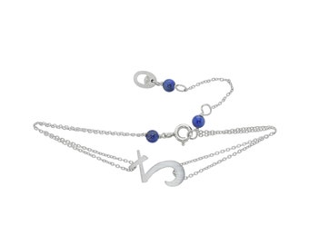 Jupiter bracelet, silver and lapis bracelet,  silver bracelet, lapis lazuli bracelet