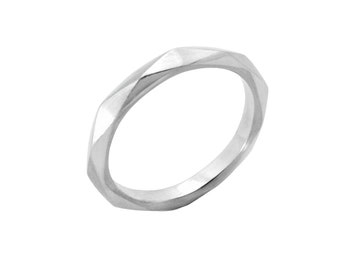 Silver Facet ring, 925 ring, silver ring